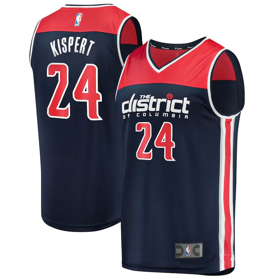 Men Washington Wizards 24 Corey Kispert Fanatics Branded Navy 2022-23 Fast Break Replica NBA Jersey